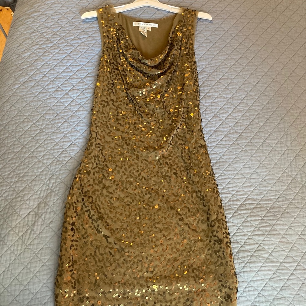 Gold sequined dress
